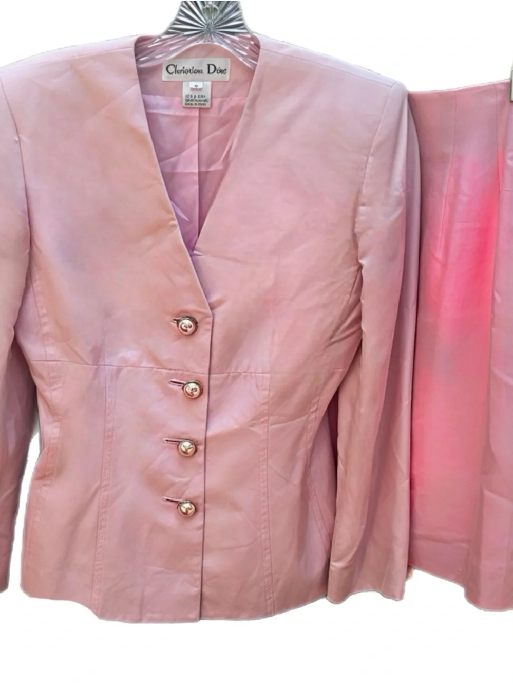 DIOR Vintage Silk Pink Suit Size 4